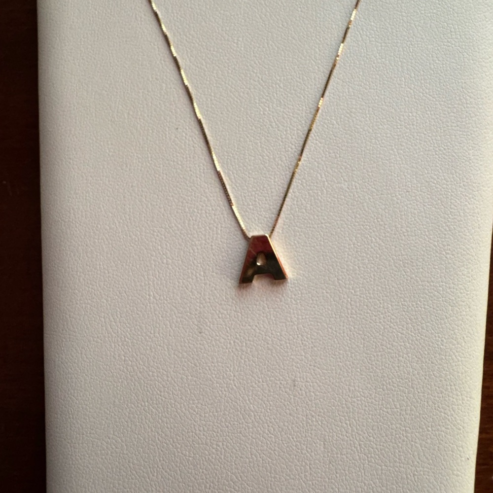 Gold Initial 'A' Necklace